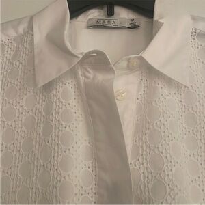 Masai Copenhagen Eyelet Popover Tunic Shirt M
